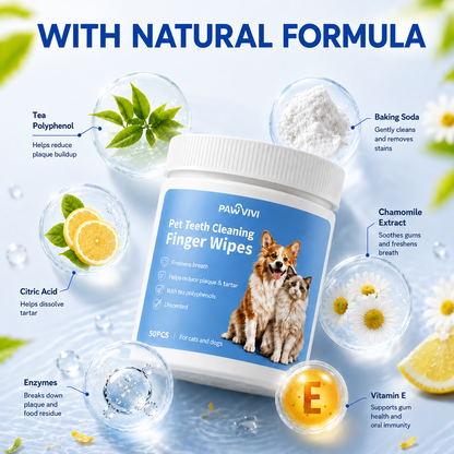 PAWVIVI  Dog & Cat Teeth Cleaning Finger Wipes
