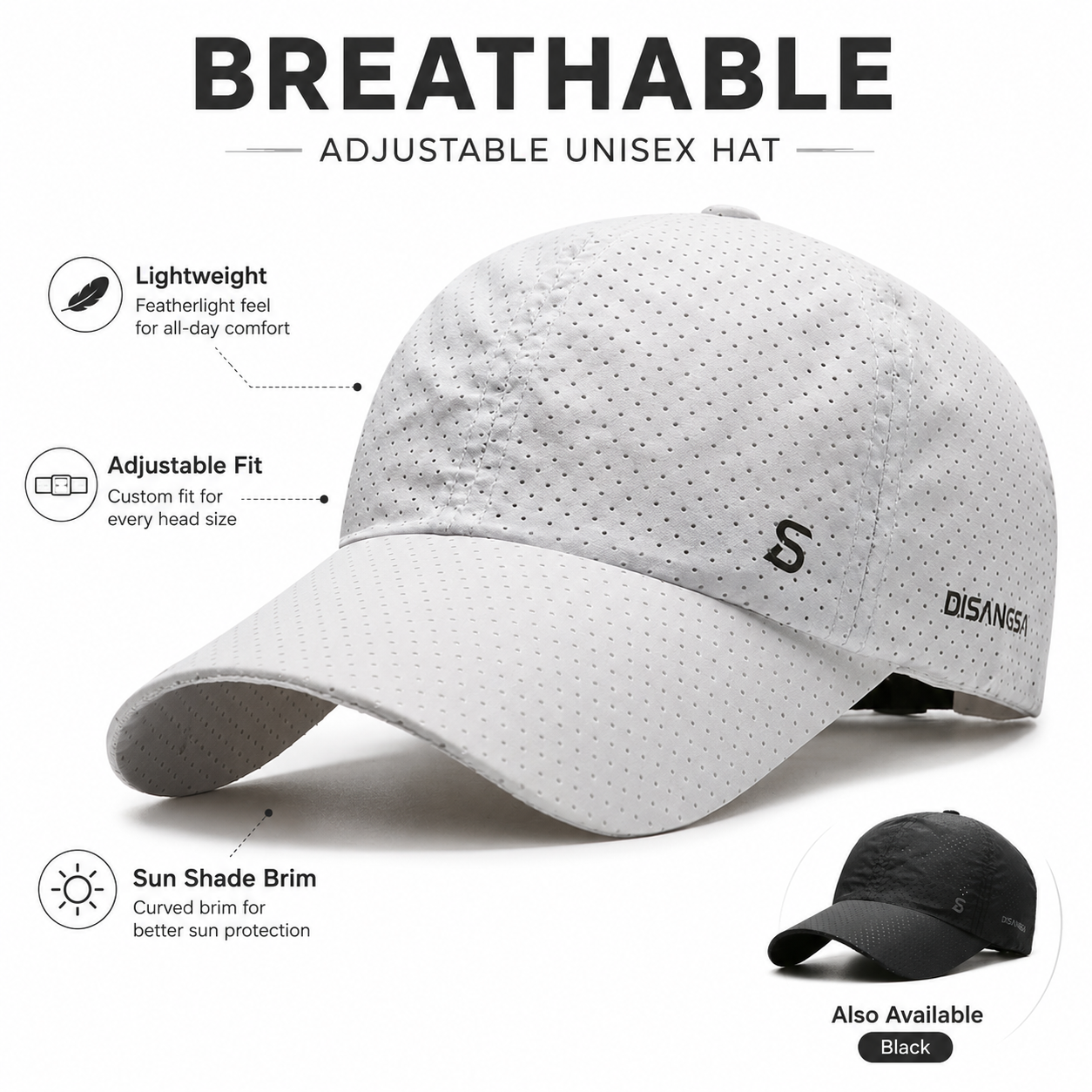 Quick-Dry UV Protection Baseball Cap – Breathable Adjustable Unisex Hat