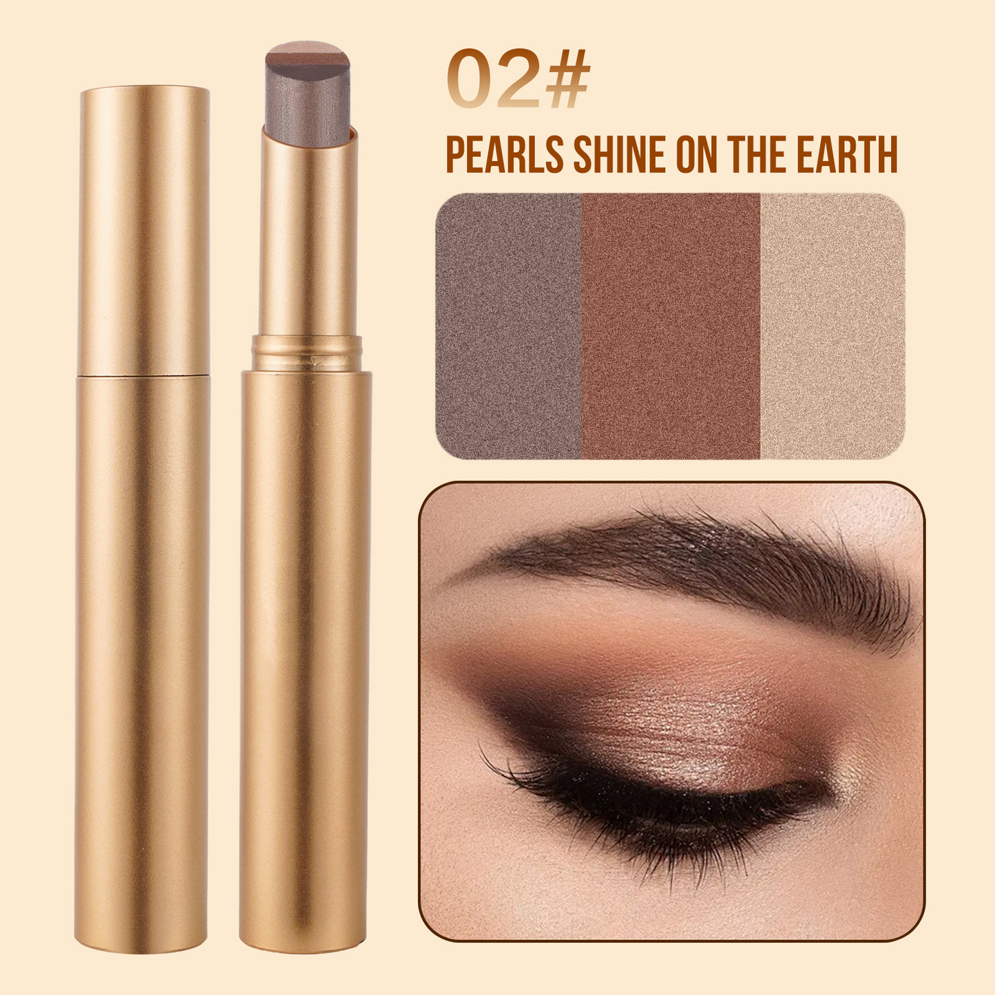 ✨ 3-in-1 Shimmer Eyeshadow Stick | One Swipe, Stunning Eyes 💖