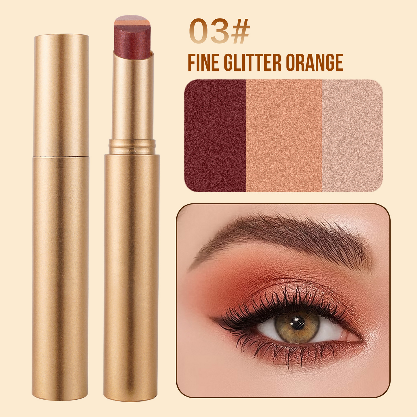 ✨ 3-in-1 Shimmer Eyeshadow Stick | One Swipe, Stunning Eyes 💖