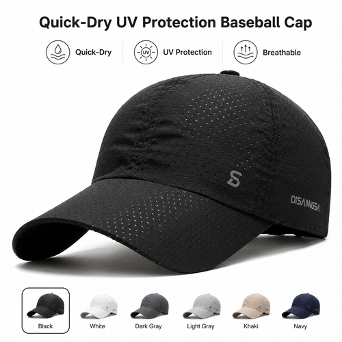 Quick-Dry UV Protection Baseball Cap – Breathable Adjustable Unisex Hat