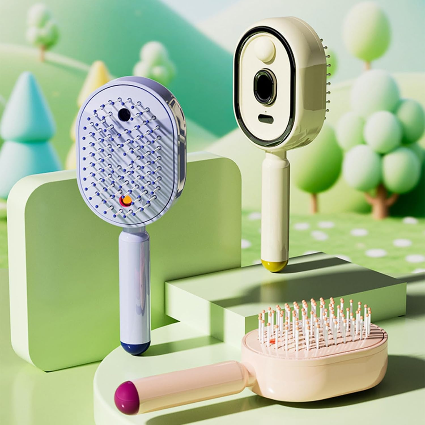 ✨Electric Spray Air Cushion Massage Hair Comb – Anti-Tangle & Essential Oil Mist Brush