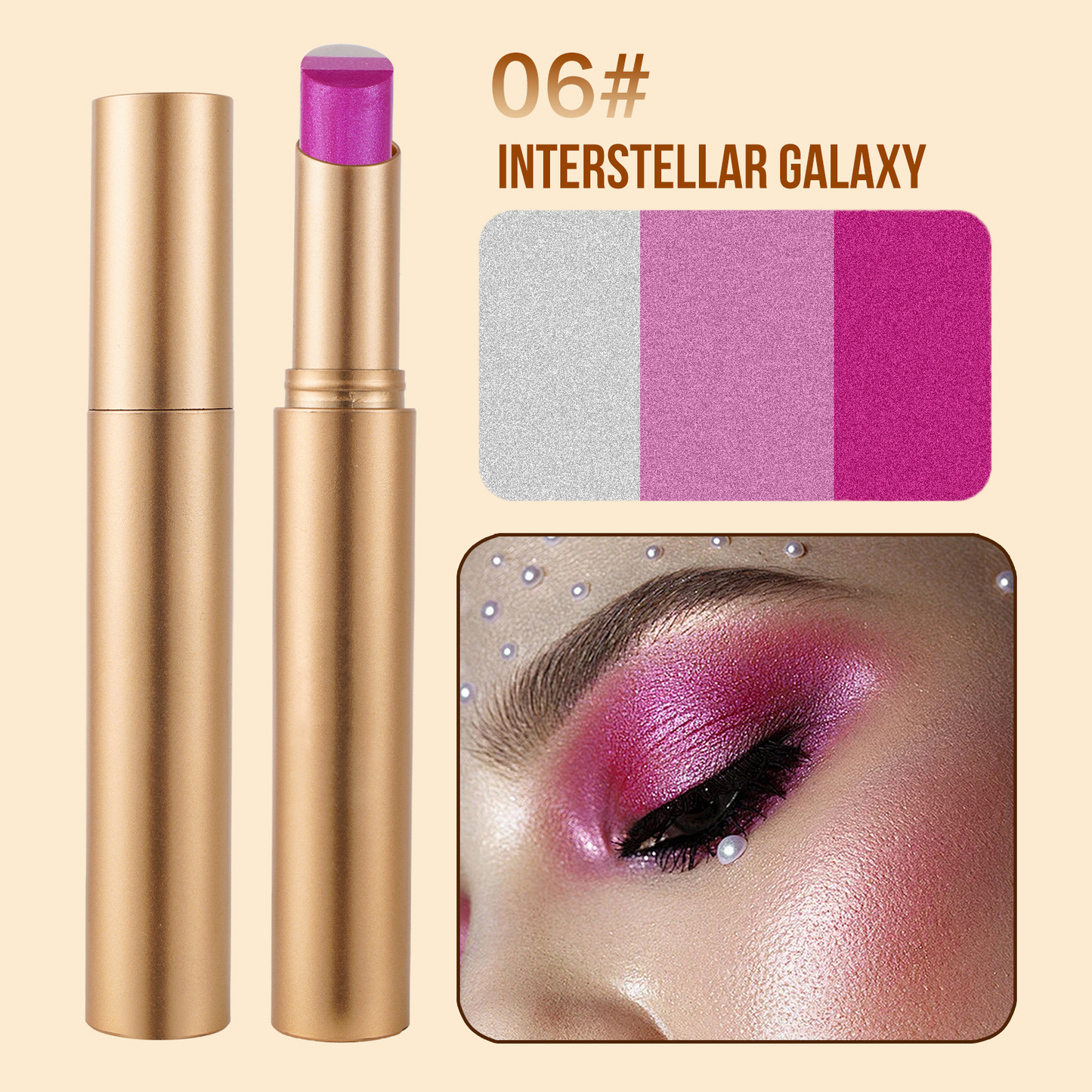✨ 3-in-1 Shimmer Eyeshadow Stick | One Swipe, Stunning Eyes 💖