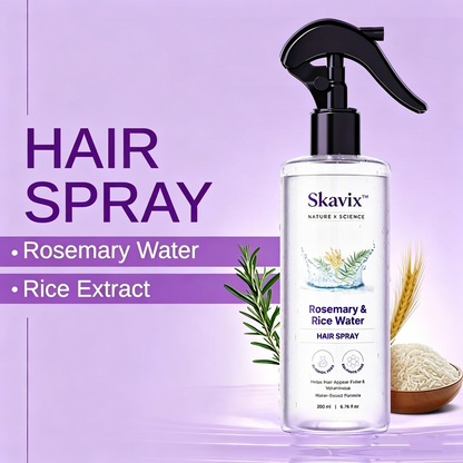 Skavix™ Nature x Science Rosemary Water with Rice Water |100% Natural Extract | Soft & Smooth Hair Non-Greasy