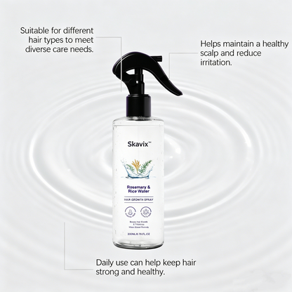 Skavix™ Nature x Science Rosemary Water with Rice Water |100% Natural Extract | Soft & Smooth Hair Non-Greasy