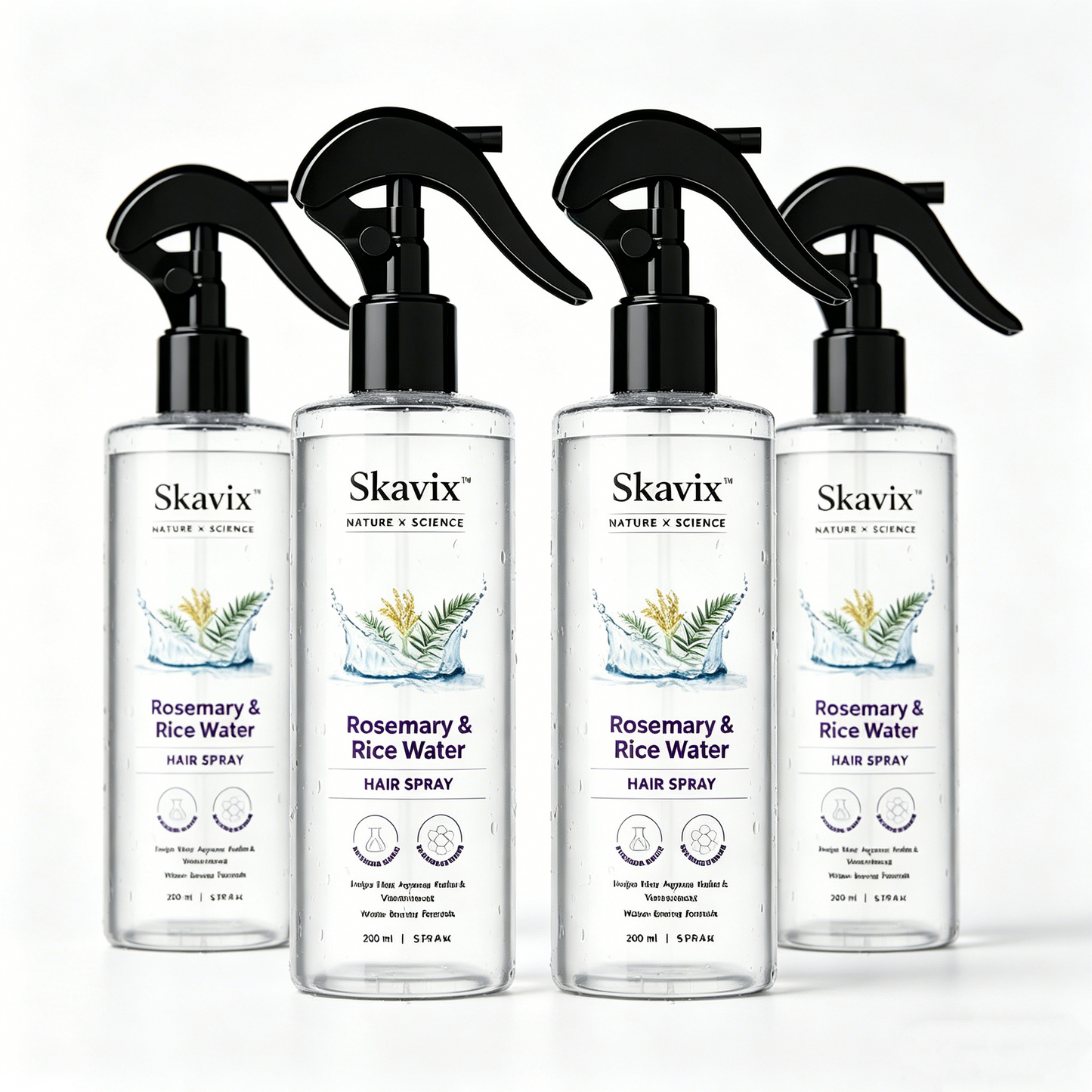 Skavix™ Nature x Science Rosemary Water with Rice Water |100% Natural Extract | Soft & Smooth Hair Non-Greasy