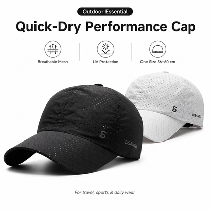 Quick-Dry UV Protection Baseball Cap – Breathable Adjustable Unisex Hat