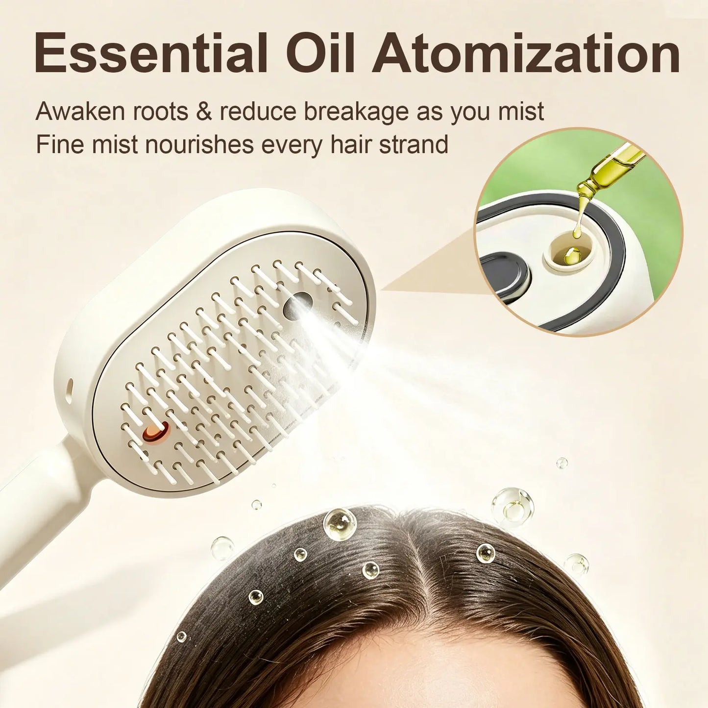 ✨Electric Spray Air Cushion Massage Hair Comb – Anti-Tangle & Essential Oil Mist Brush