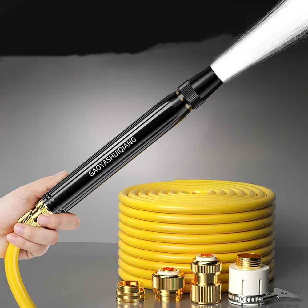 🎉Home high-pressure car wash water gun with booster nozzle and hose, a must-have for watering plants and vegetables, and car washing.👍💦